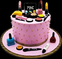 A makeup cakes design Zeppoli has made